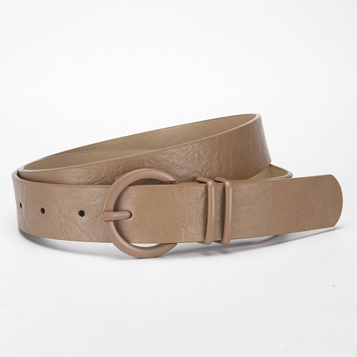 Fashionable PU leather pink-buckle belt