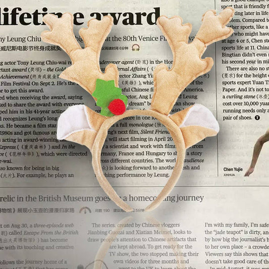 CWMM9651_CHRISTMAS HEADDRESS DEER ANTLER HEADBAND