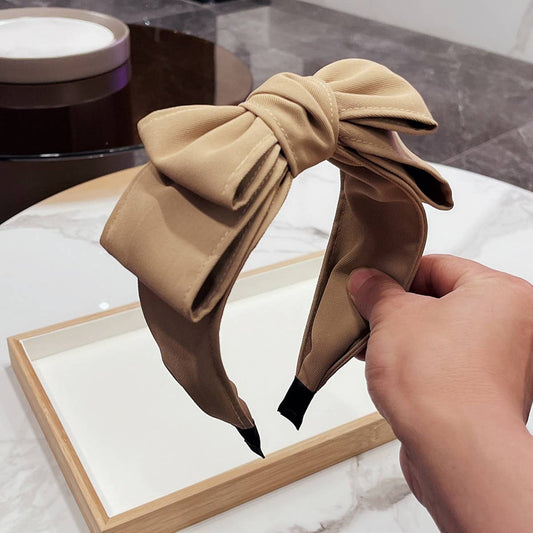 BLACK HIGH TOP BOW WIDE BRIM HEADBAND_CWAHA2562