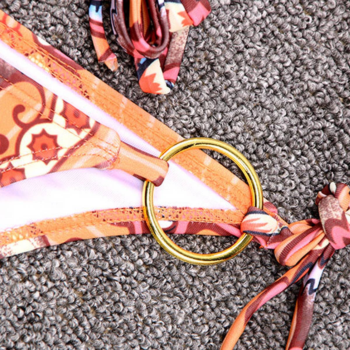 Metal Ring Bikini Set - Sexy Tie Side Swimsuit