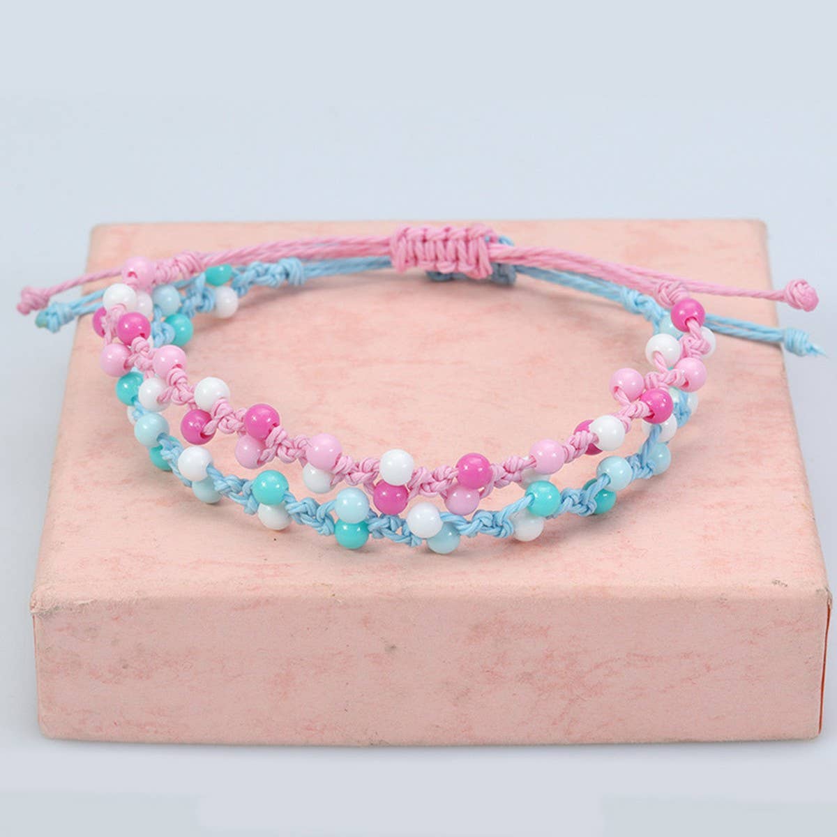 MACARON COLORED BEAD WOVEN BRACELET