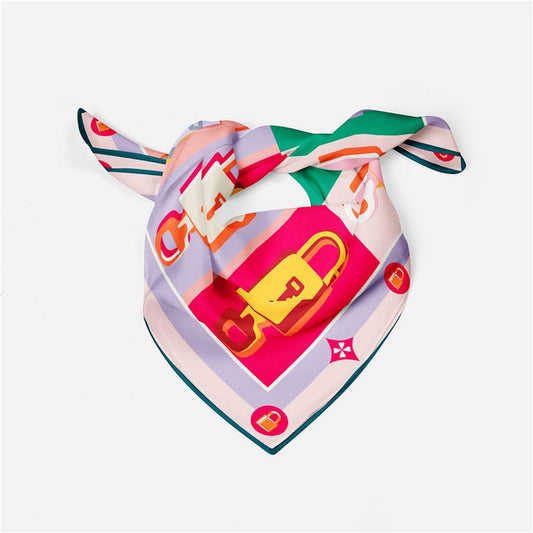 NEW COLOR BLOCK PRINTED SQUARE SCARF