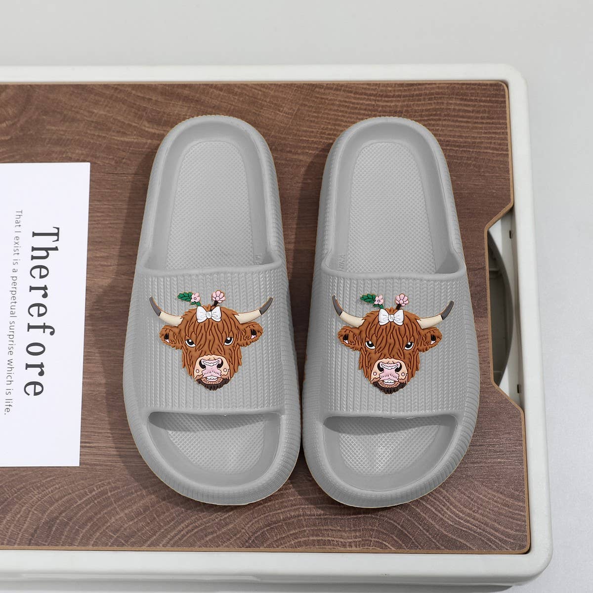 Highland Cow EVA Slides Women Summer Sandals_CWSHF00228