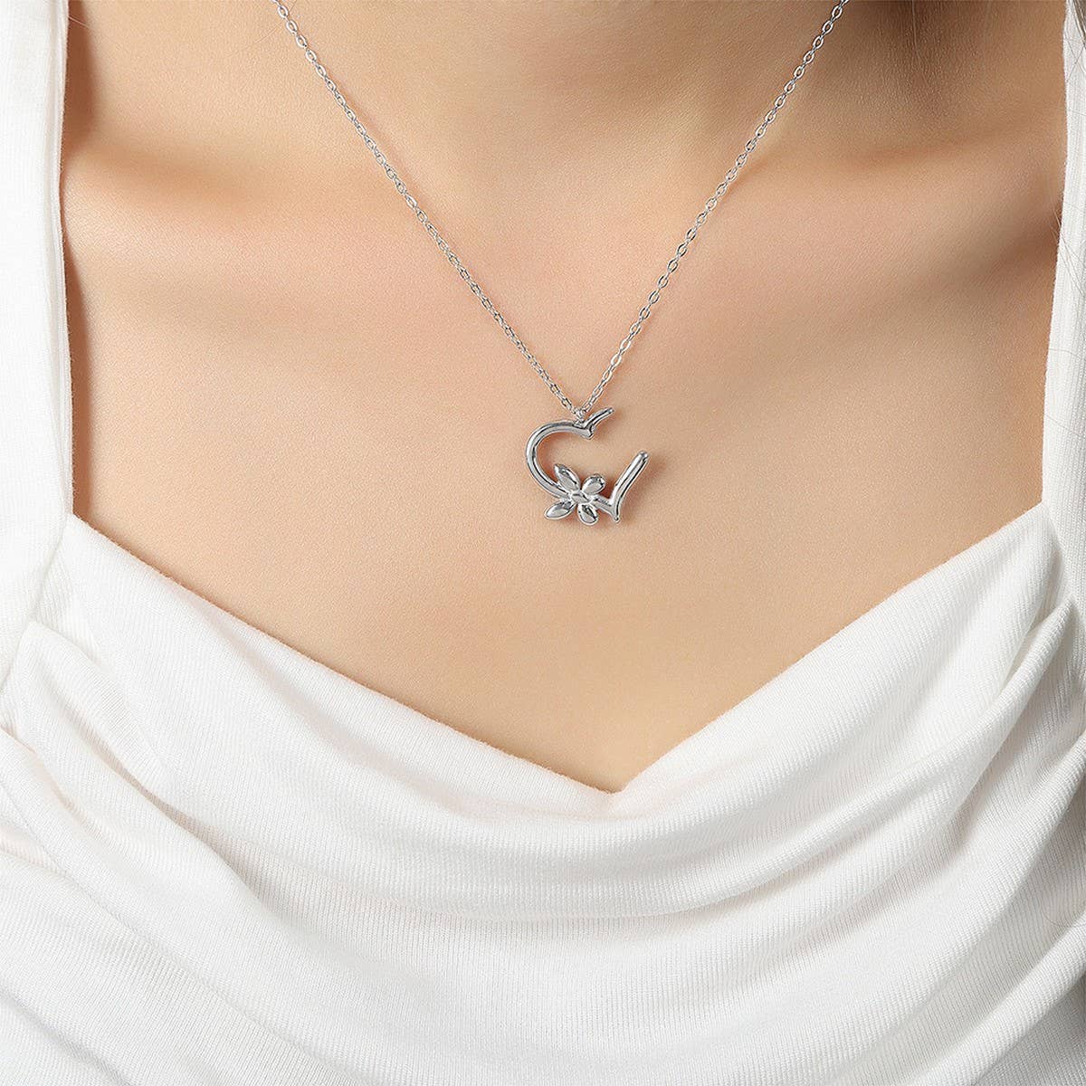 HEART BUTTERFLY FLOWER DESIGN EARRINGS NECKLACE