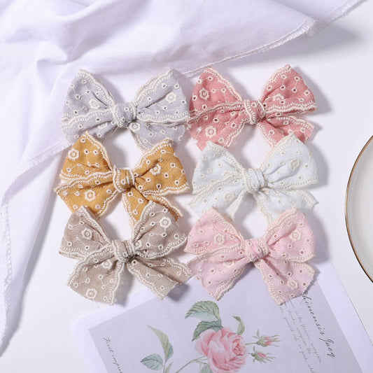 2024 NEW CHILDREN'S SOLID COLOR LACE BOW HAIRPIN_CWAHA2397