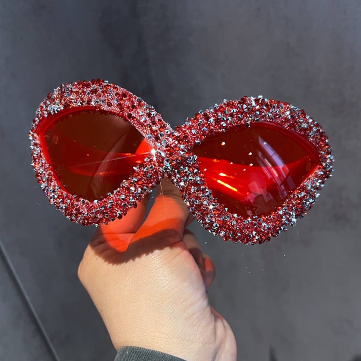 VINTAGE LARGE FRAME DIAMOND SUNGLASSES