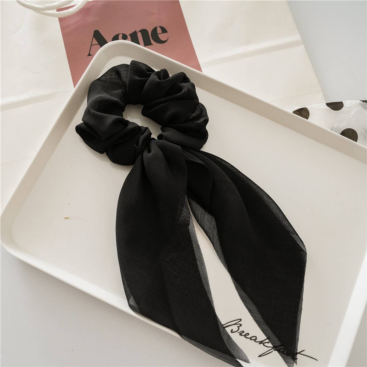 THIN BOW RIBBON TASSEL HAIR TIE_CWAHA0837