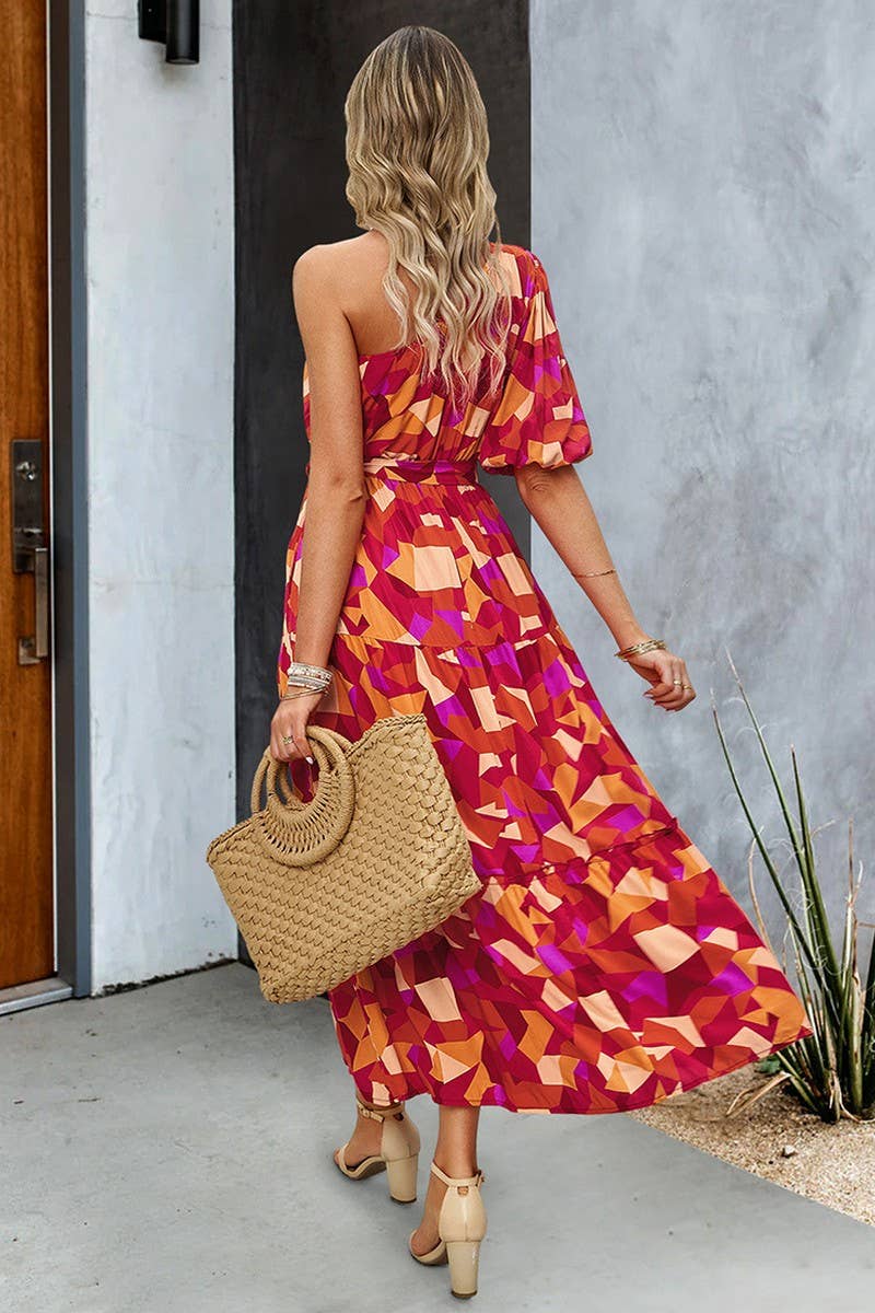 CWDMD4609_SUMMER ELEGANT ONE-SHOULDER MAXI DRESS