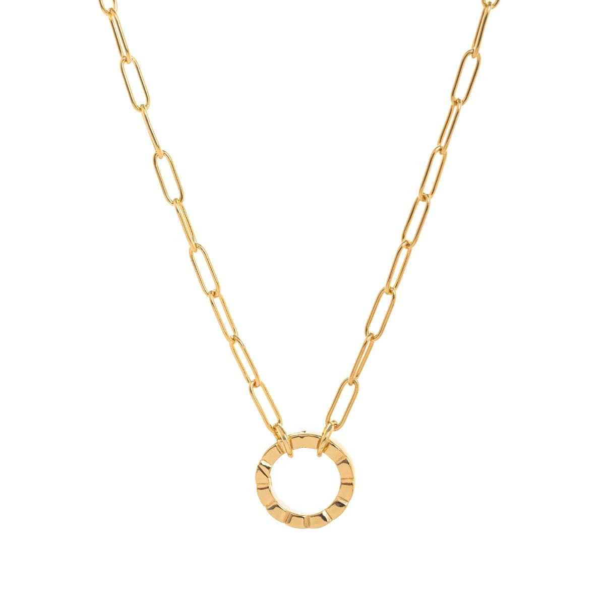 LOOSE RING HEART ROUND PENDANT NECKLACE