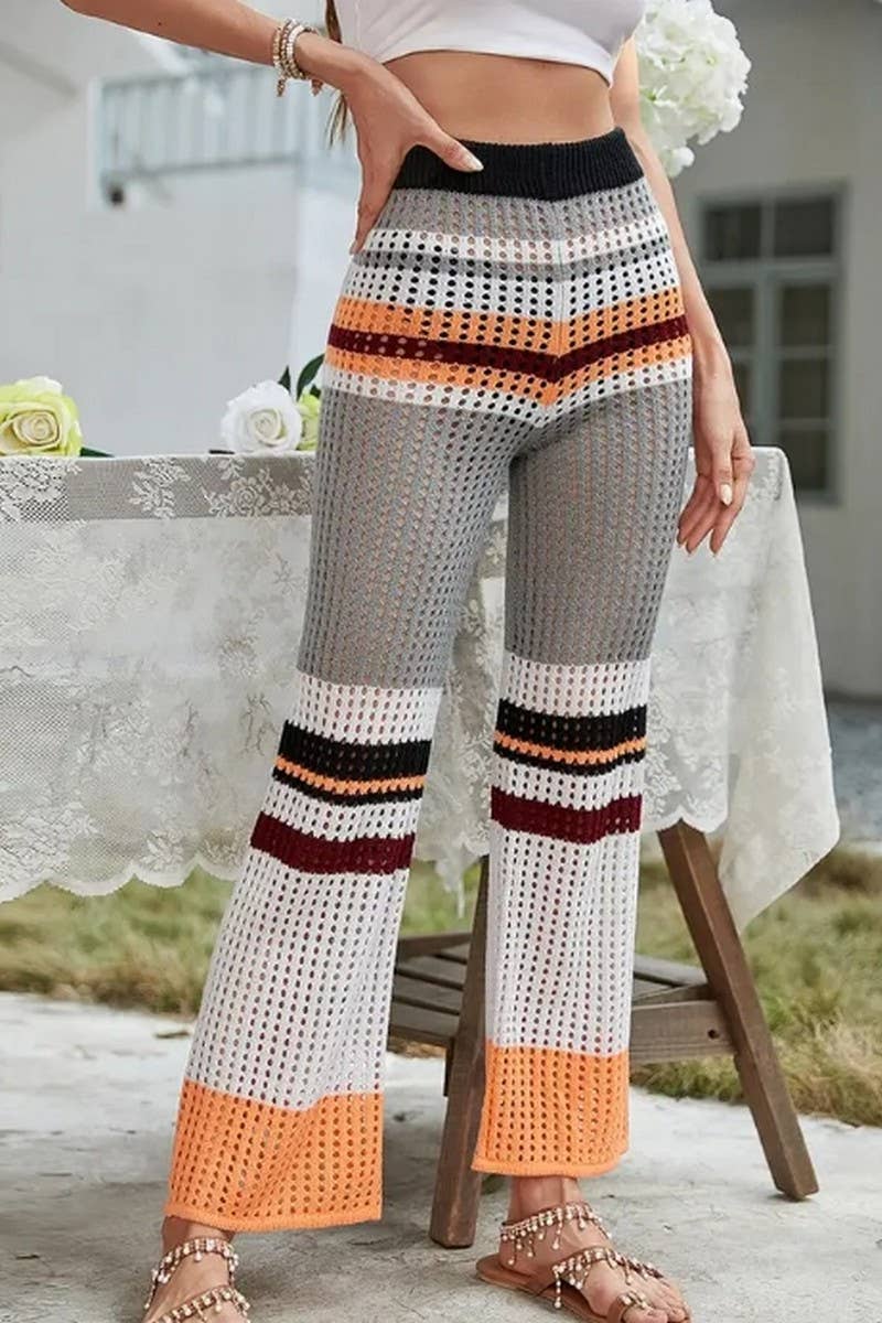 CWBLP1845_SUMMER FASHION STITCHING HOLLOW CASUAL TROUSERS