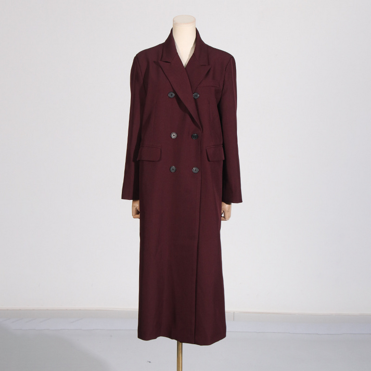 Elegant Long Solid Color Trench Coat for Women