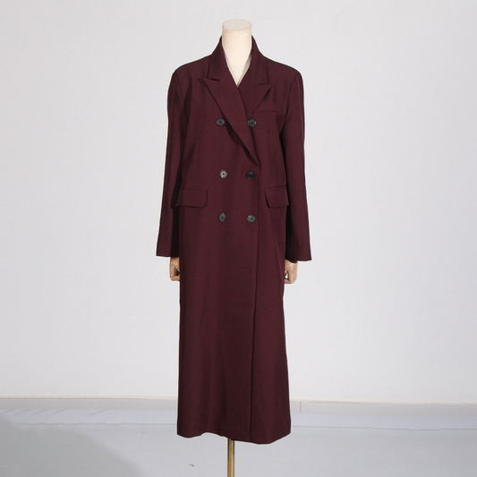 Elegant Long Solid Color Trench Coat for Women