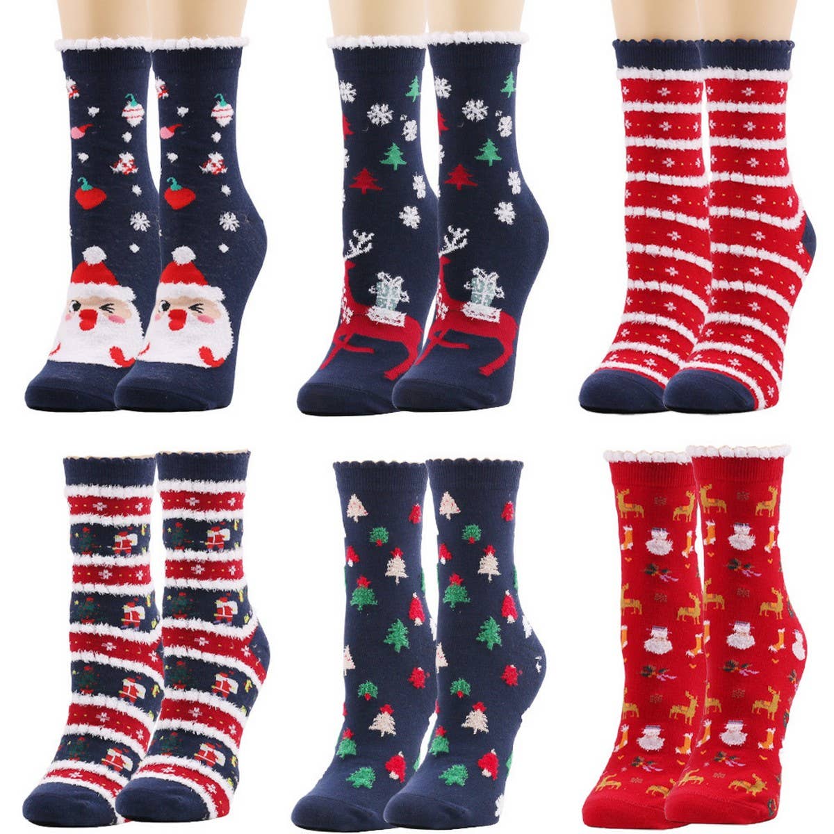 CWMS02687_CHRISTMAS WOMEN KNEE HIGH HOLIDAY SOCKS