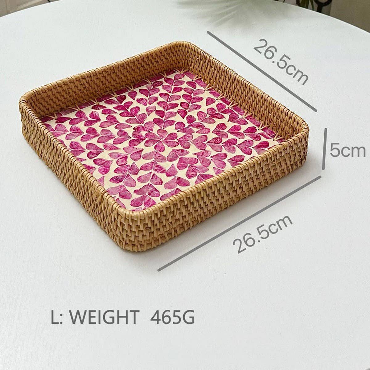 RATTAN COLORFUL SHELL CREATIVE HANDMADE FRUIT PLATE_CWMM4408