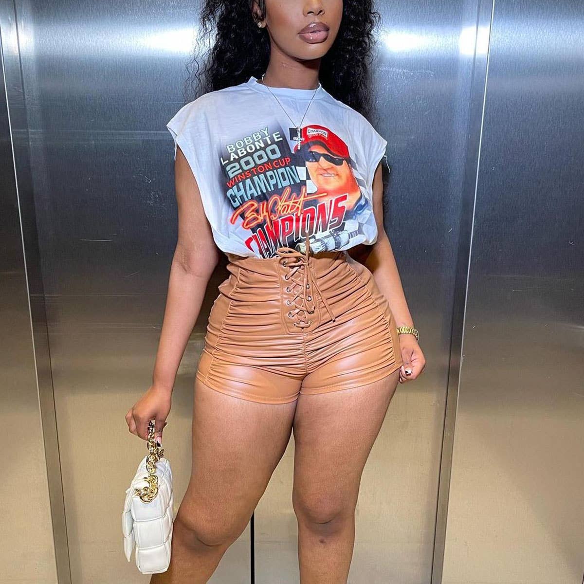 WOMEN FASHIONABLE PLEATED HIGH WAISTED SHORTS_CWBSP0137