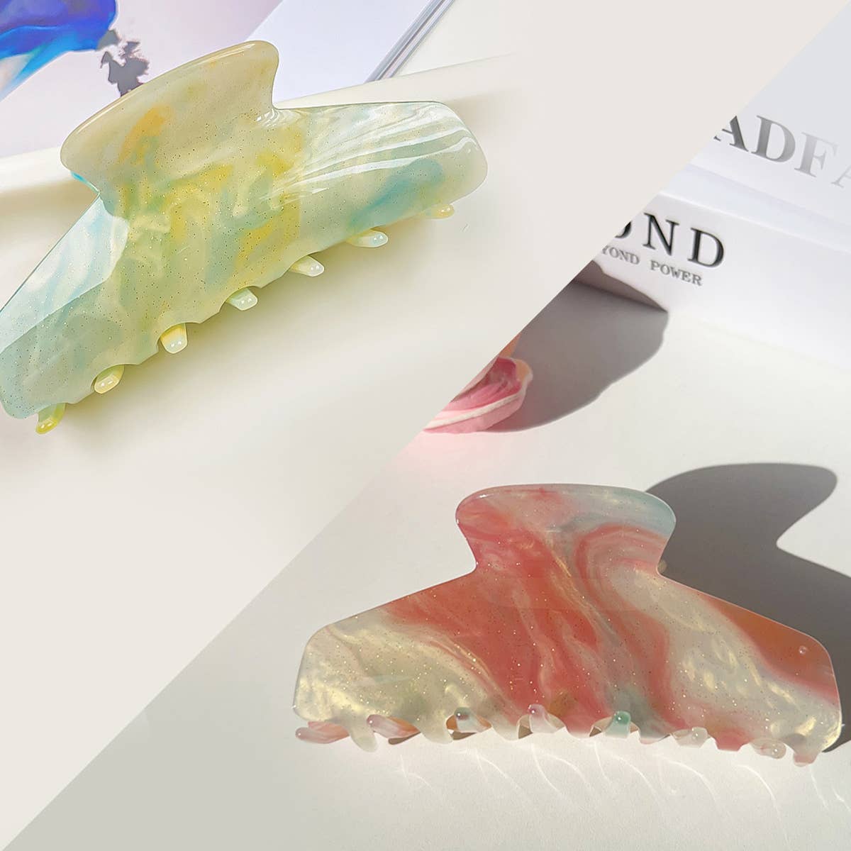 Sweet elegant color-changing acrylic shark clip