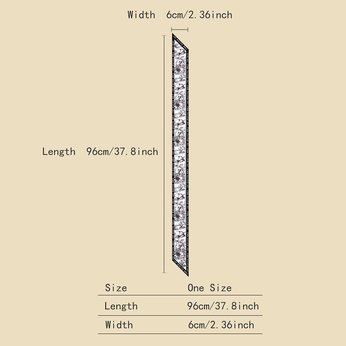 Floral Letter  Scarf for Hair or Gift