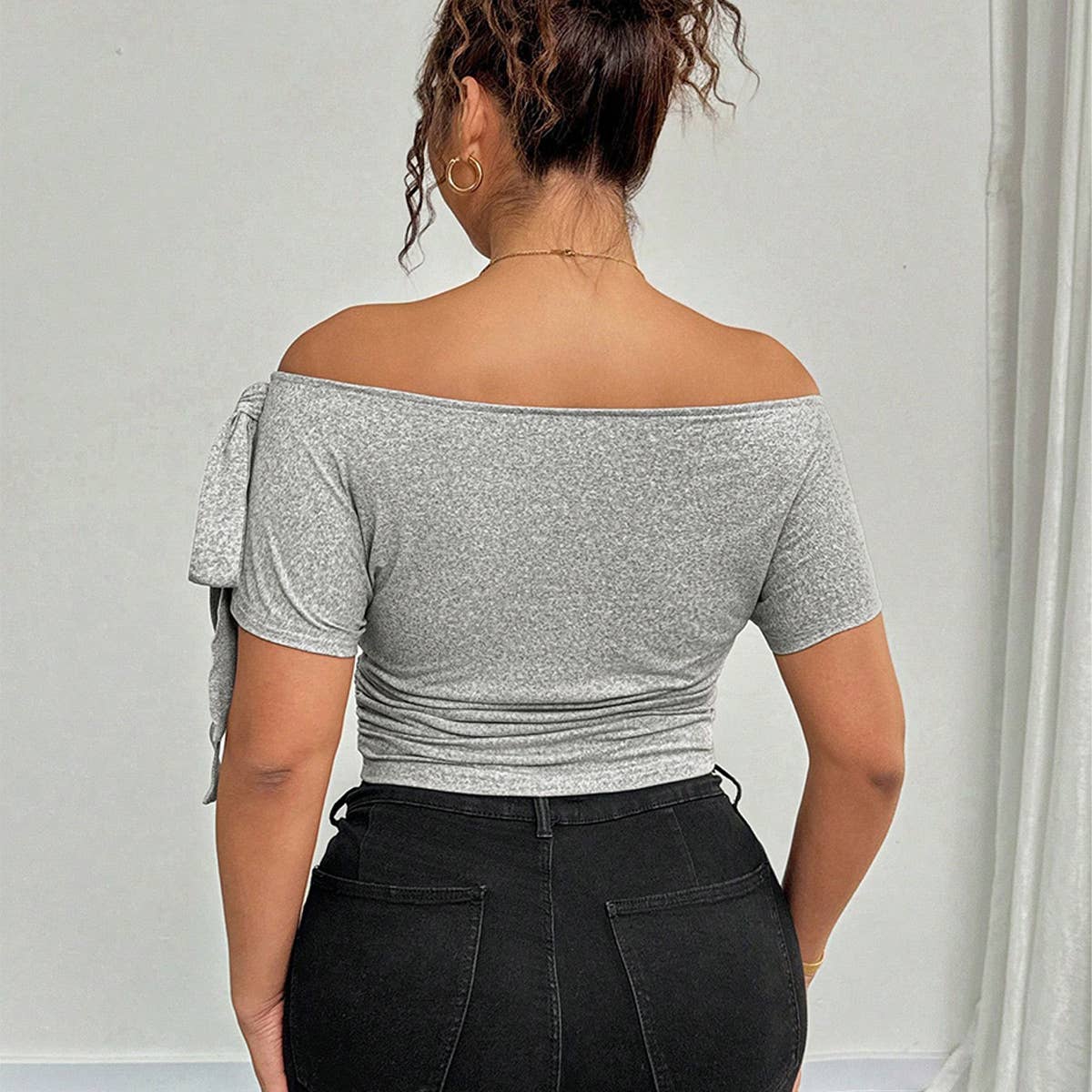 Slim Fit Strapless Crop Top ??Summer Style_CWTHT0262