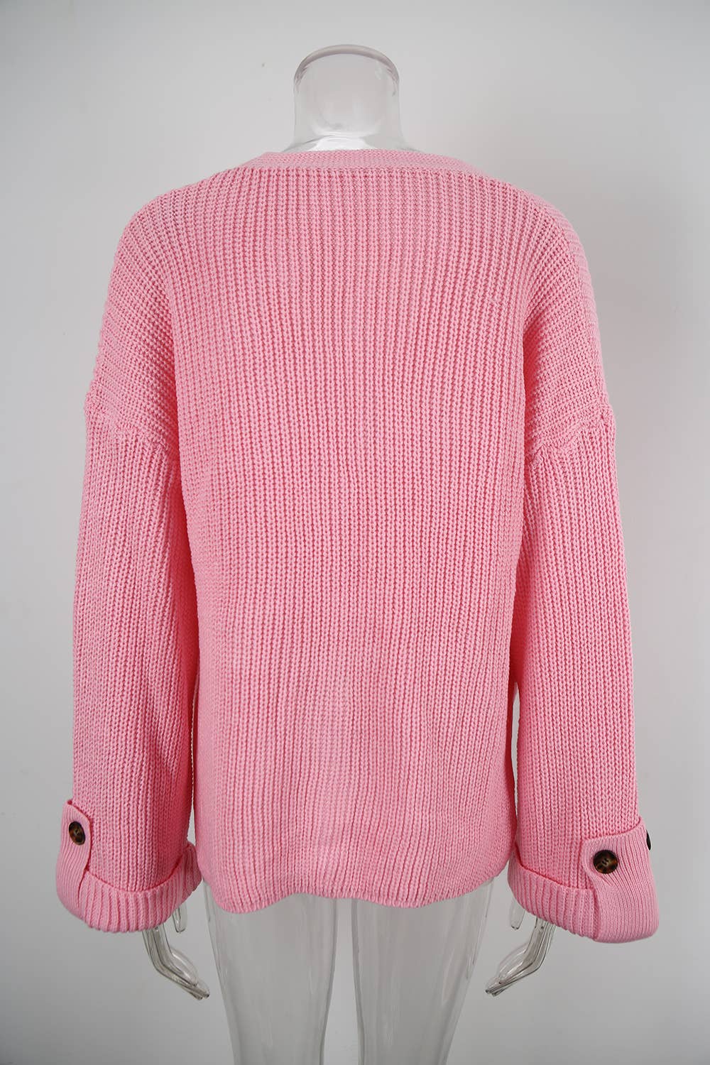 Fashion loose V-neck single-breasted cardigan