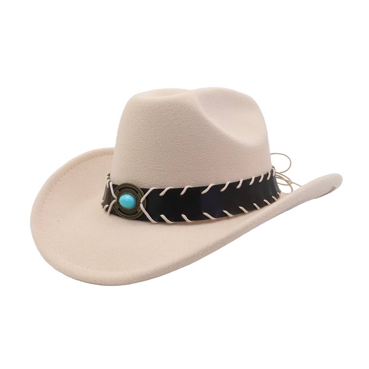 Western Ethnic Wool Fedora Hat Jazz Cowboy Style_CWAH04496