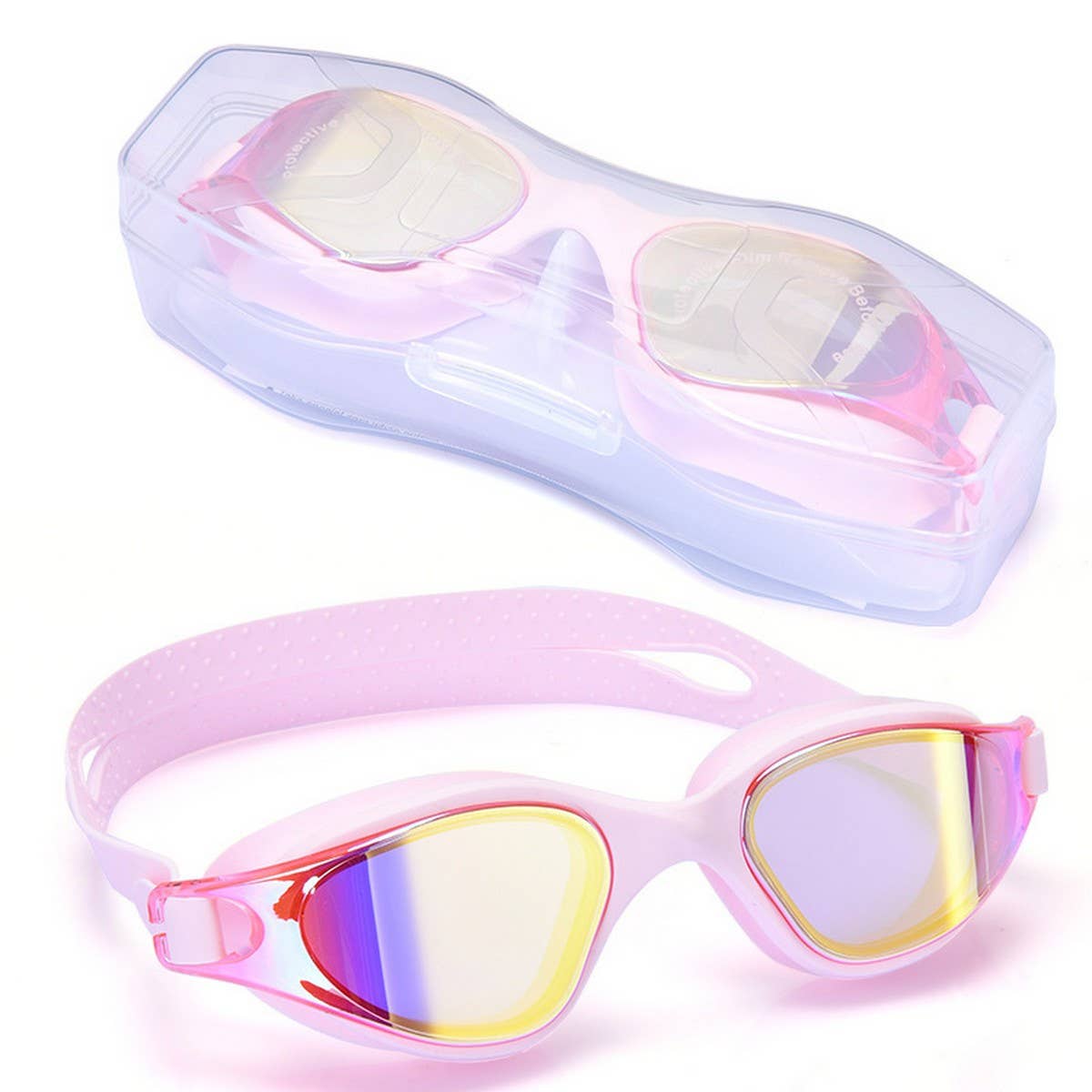 Silicone One-Piece Swim Goggles, HD Anti-Fog Lens