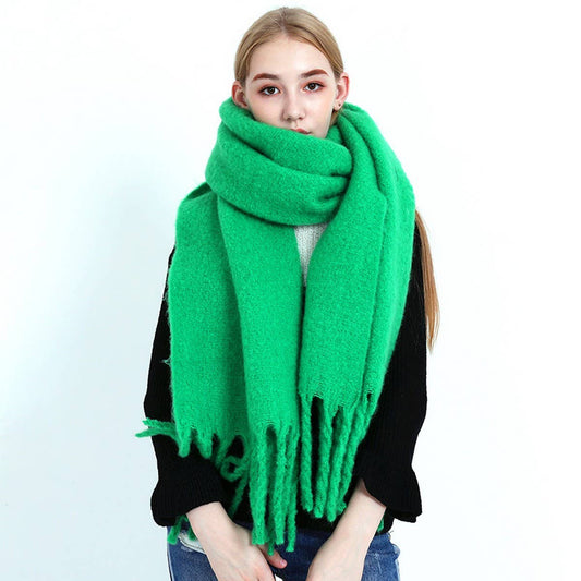 Classic Solid Fringe Scarf ? Thick & Warm