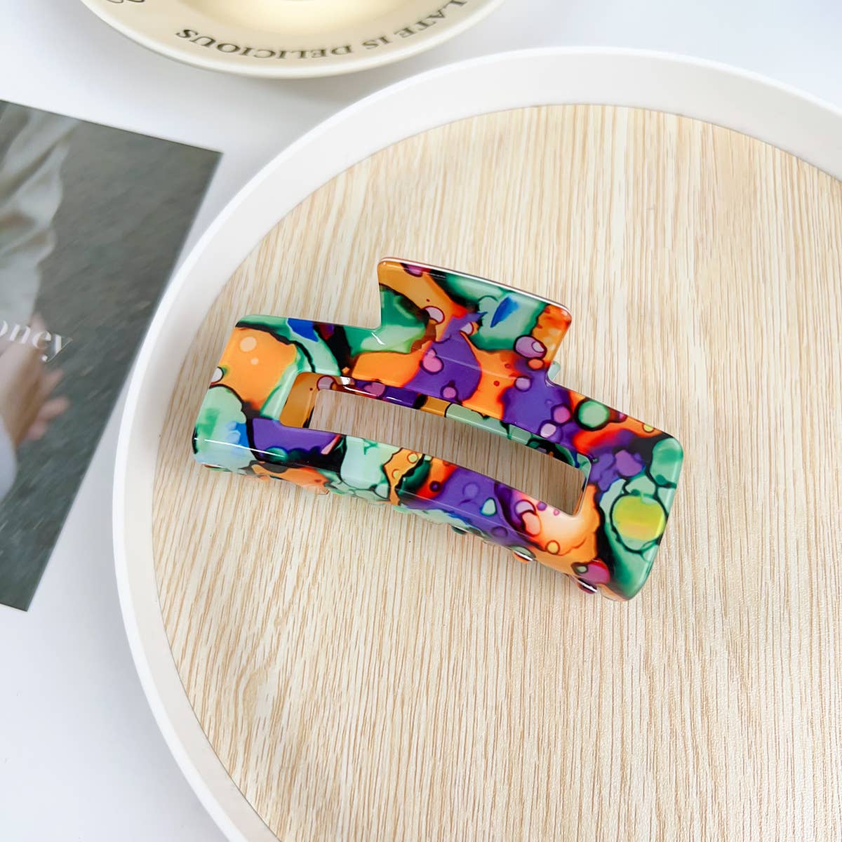 Tropical hollowed-out clipper floral hair clip