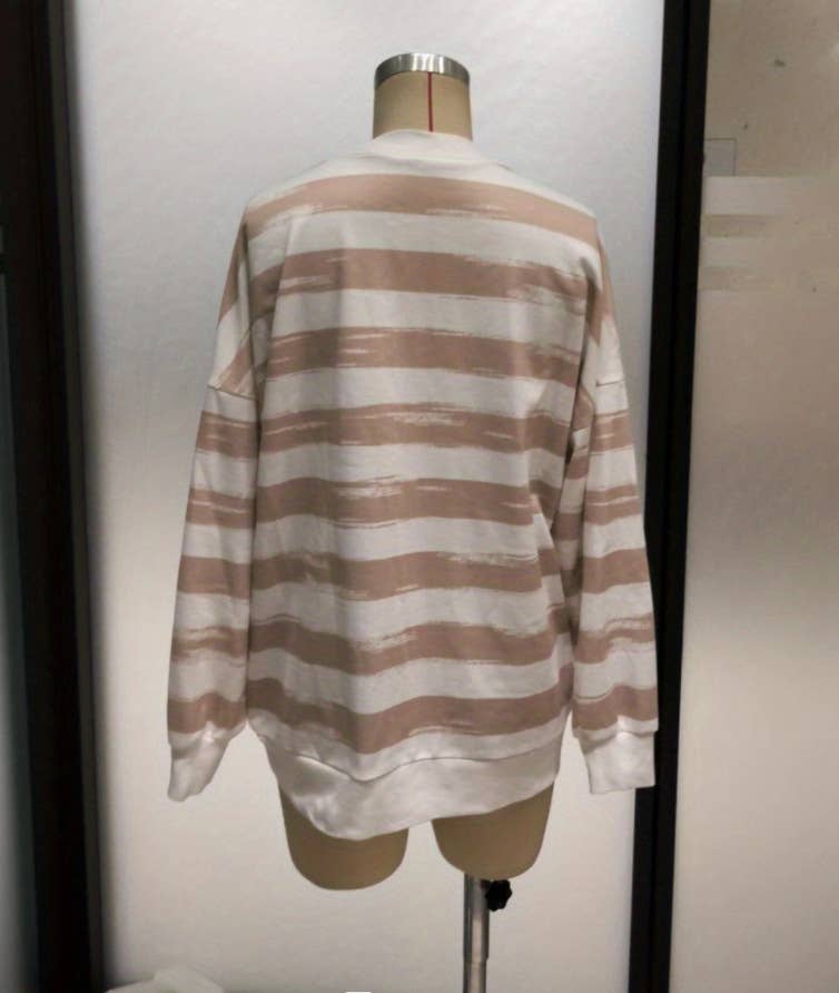 SILHOUETTE STRIPED PULLOVER FASHION HOODIE