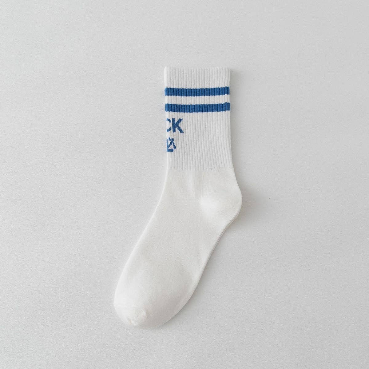 COTTON BREATHABLE LETTER SPORTS MID-CALF SOCKS