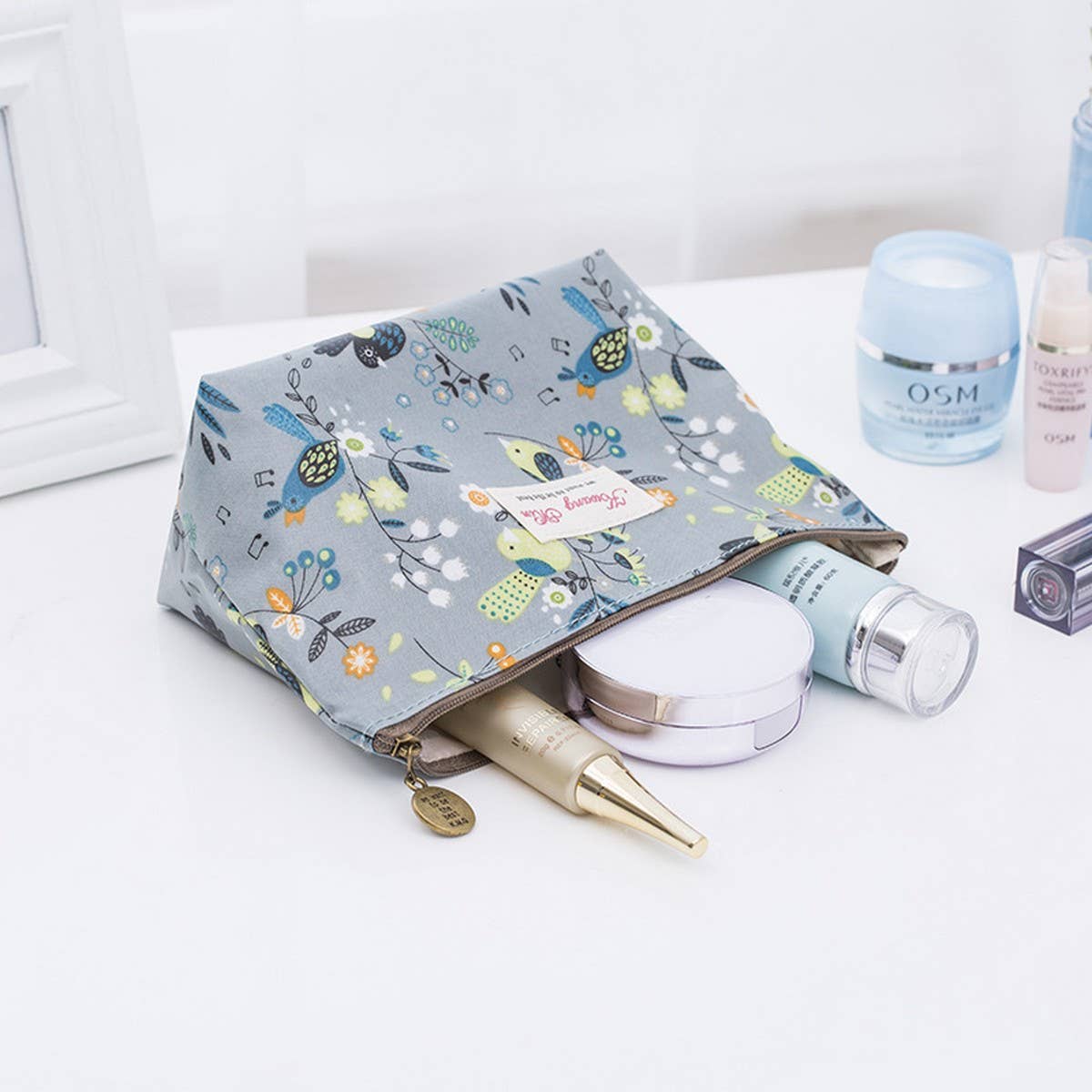 MAKEUP POUCH TOILETRY ZIPPER POUCH ORGANIZER_CWAB1733