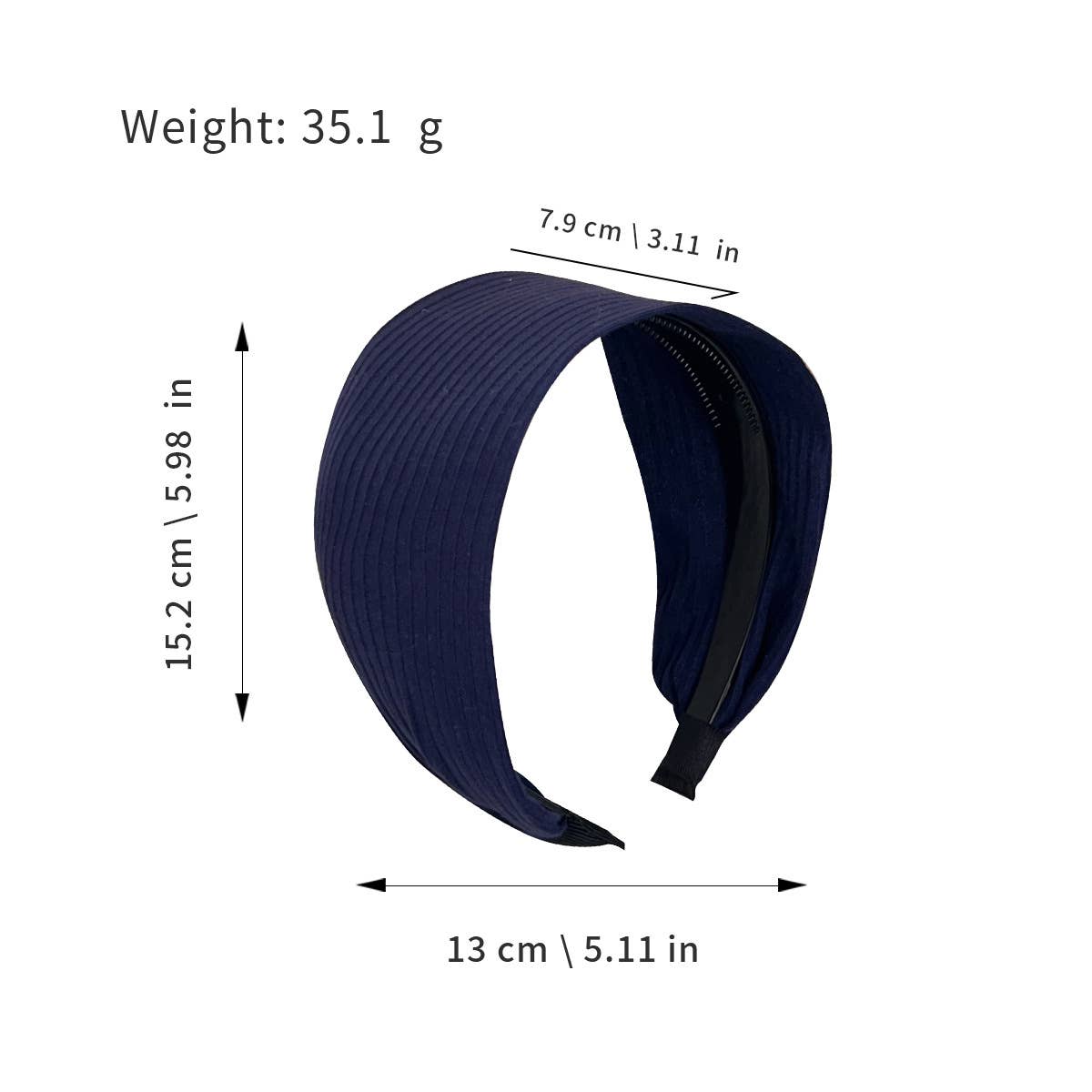 Retro knitted corrugated strip widened hair band