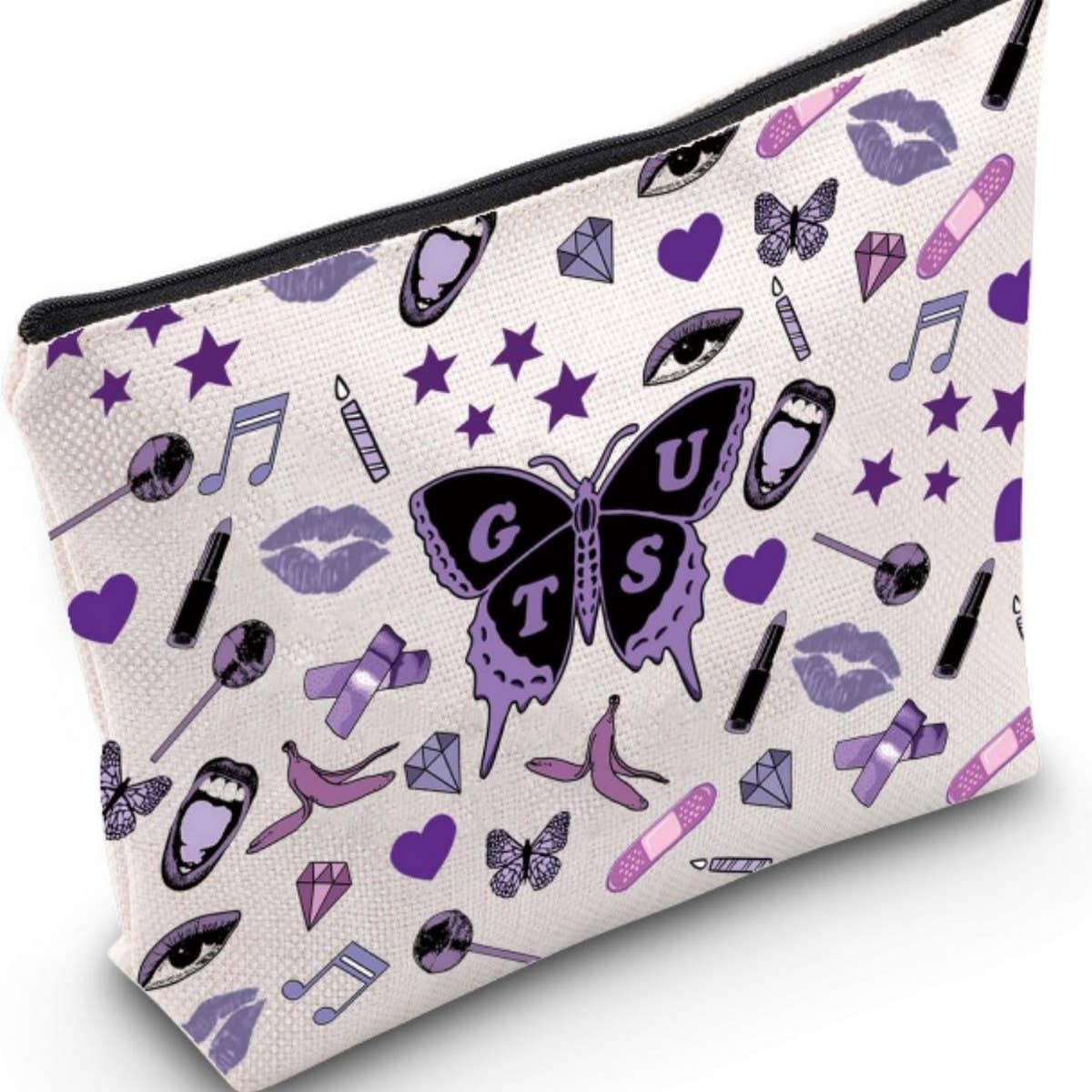 PINK LETTER DOUBLE-SIDED PRINTED COSMETIC BAG_CWAB2247