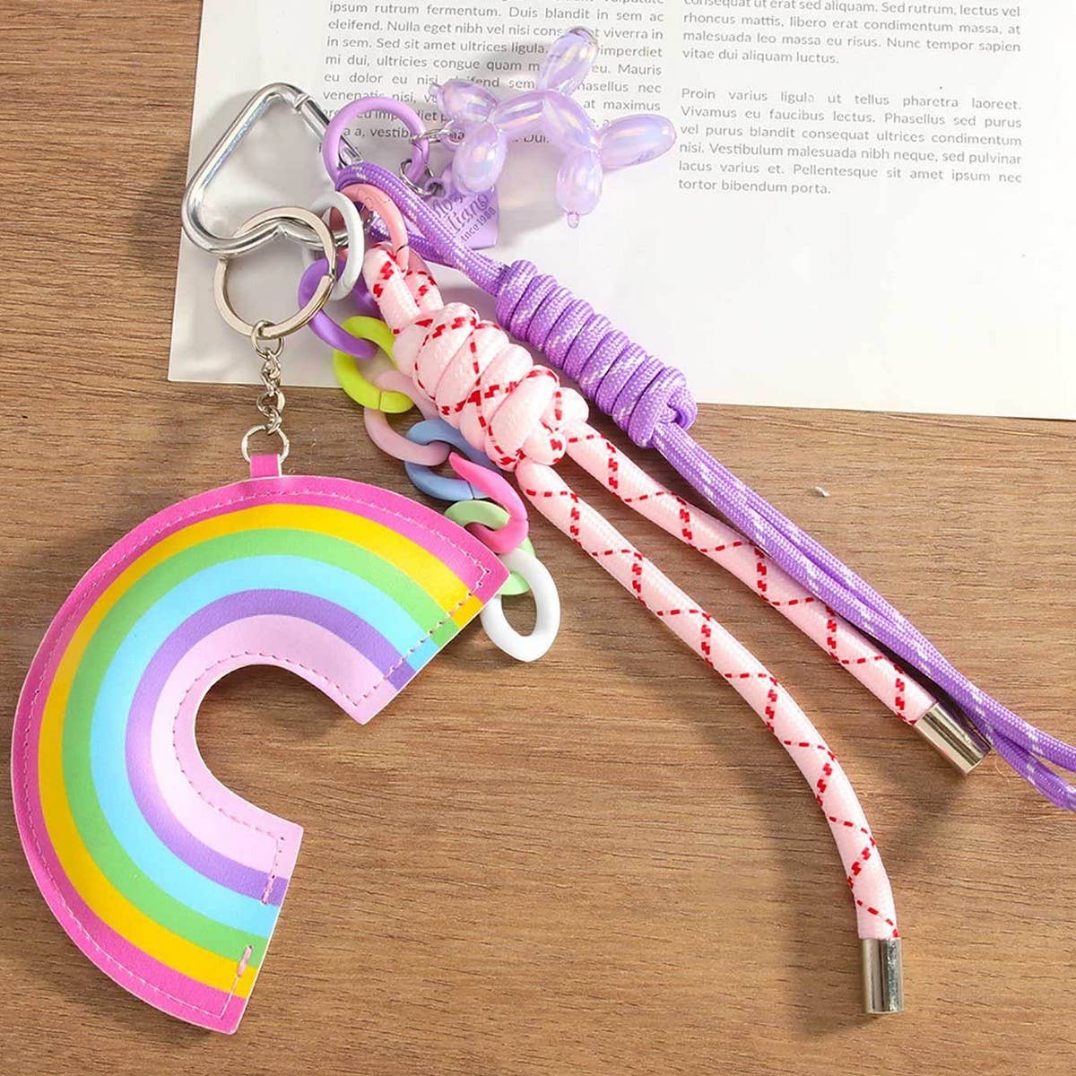 Leather Rainbow Pendant ? Bold Bag & Key Charm