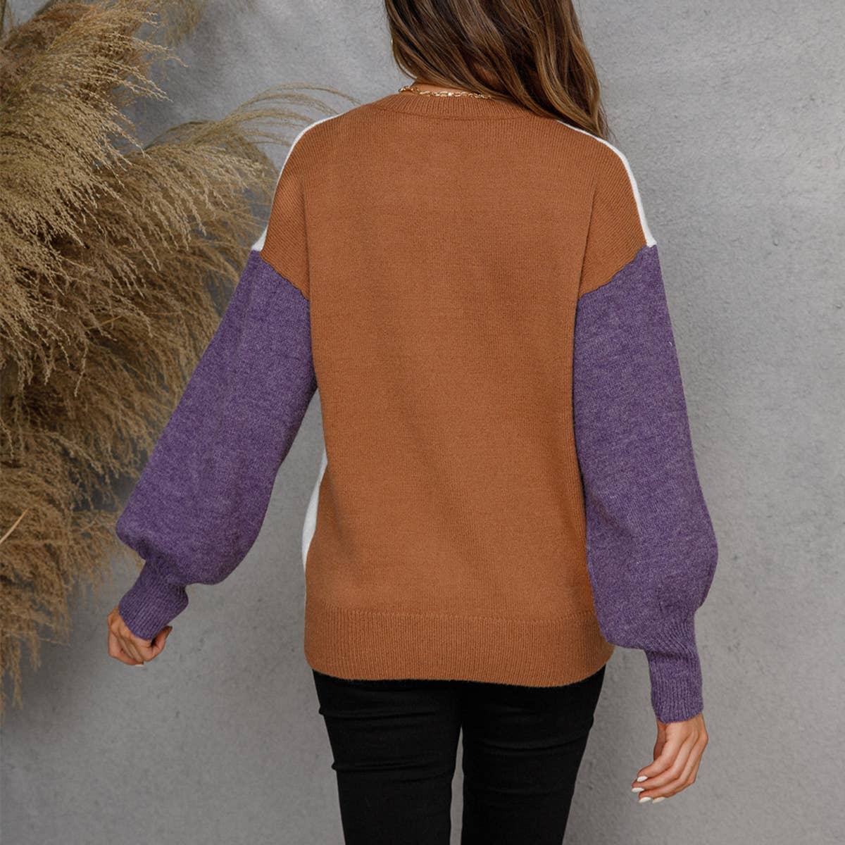 V-NECK PULLOVER LONG-SLEEVED SWEATER