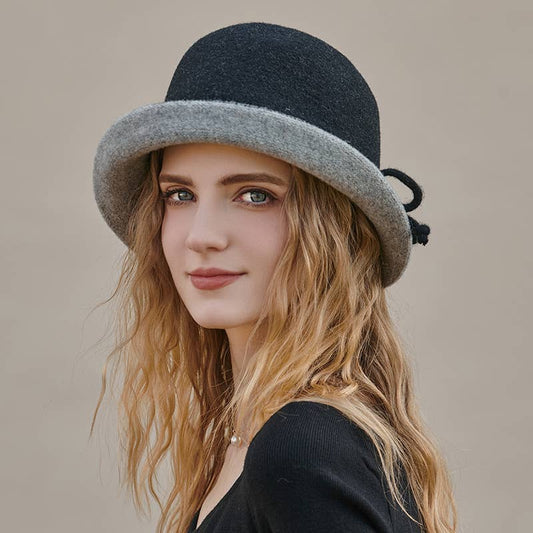 WOMEN FASHION WARM CURLING FELT HAT BUCKET HAT_CWAH0605