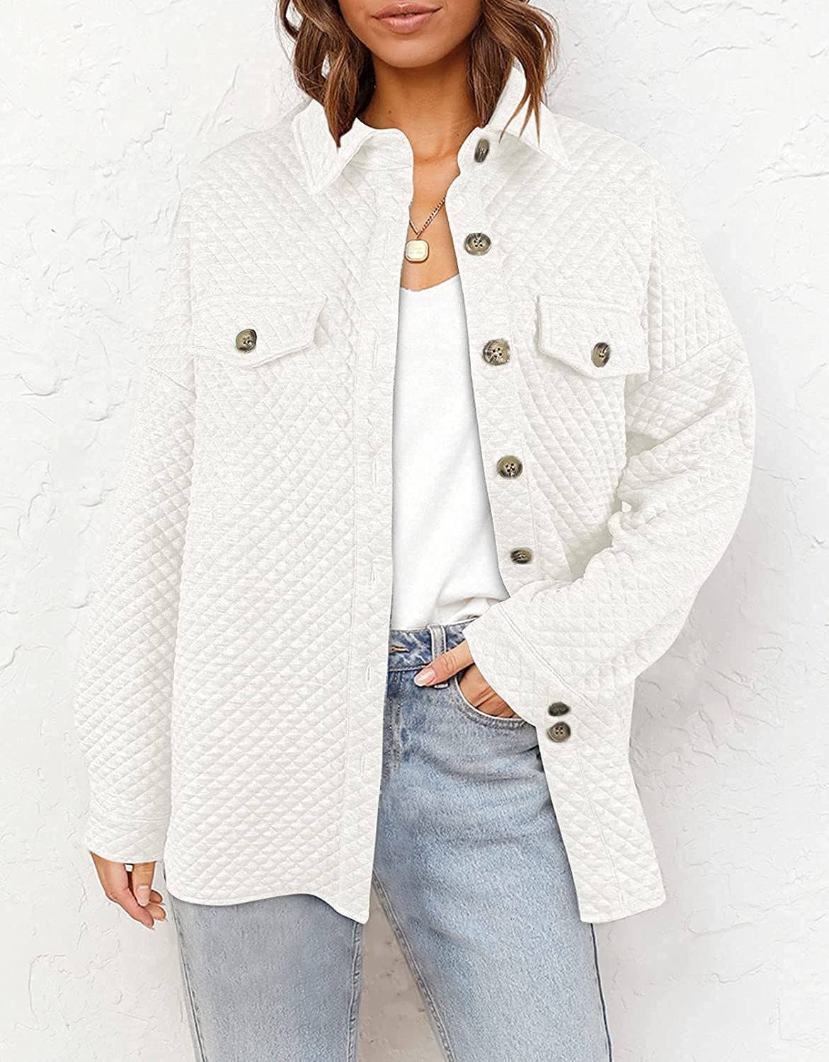 Solid-color diamond-shaped light casual jacket