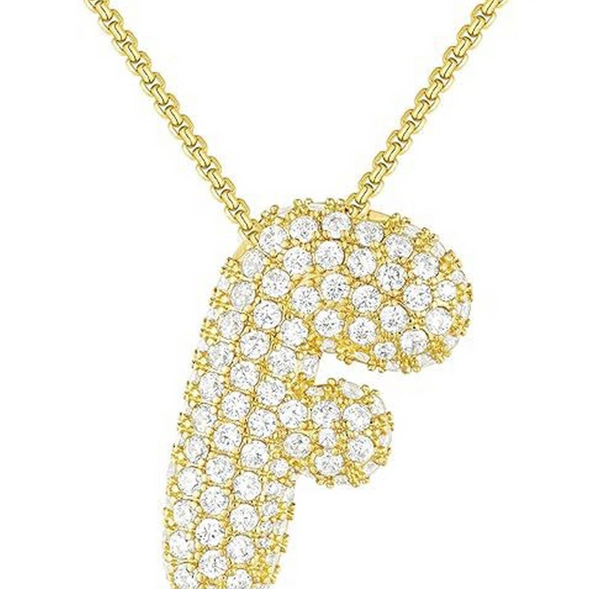 26 Letters Necklace - Copper Zirconia Pendant_CWMM5864