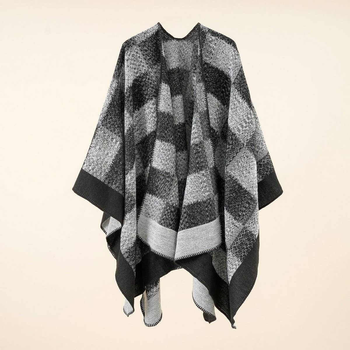 NEW FASHION SPLIT PLAID TRAVEL SHAWL FOR WOMEN