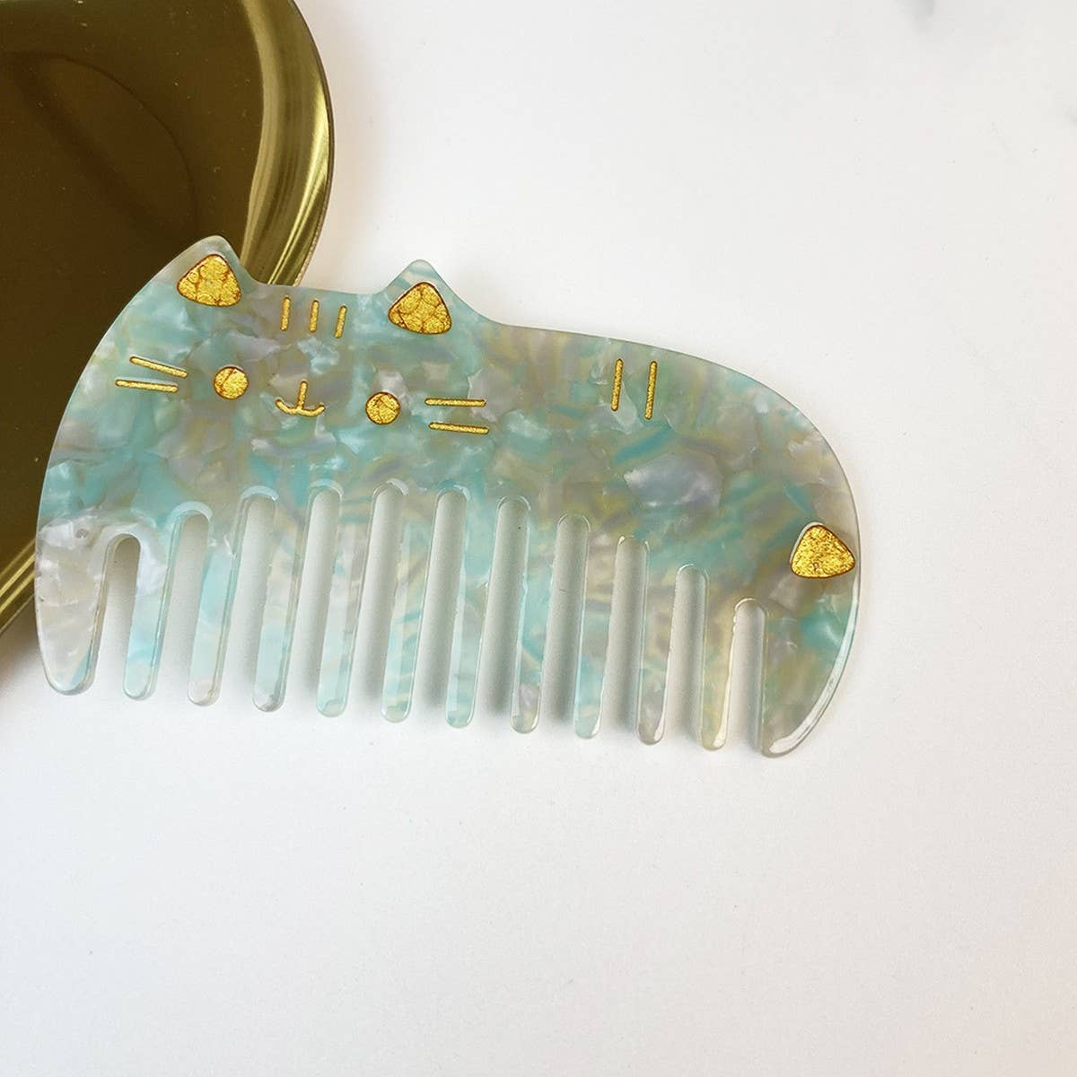 Cat Acetate Wide ToothComb Retro AntiStaticHairComb_CWMM6439