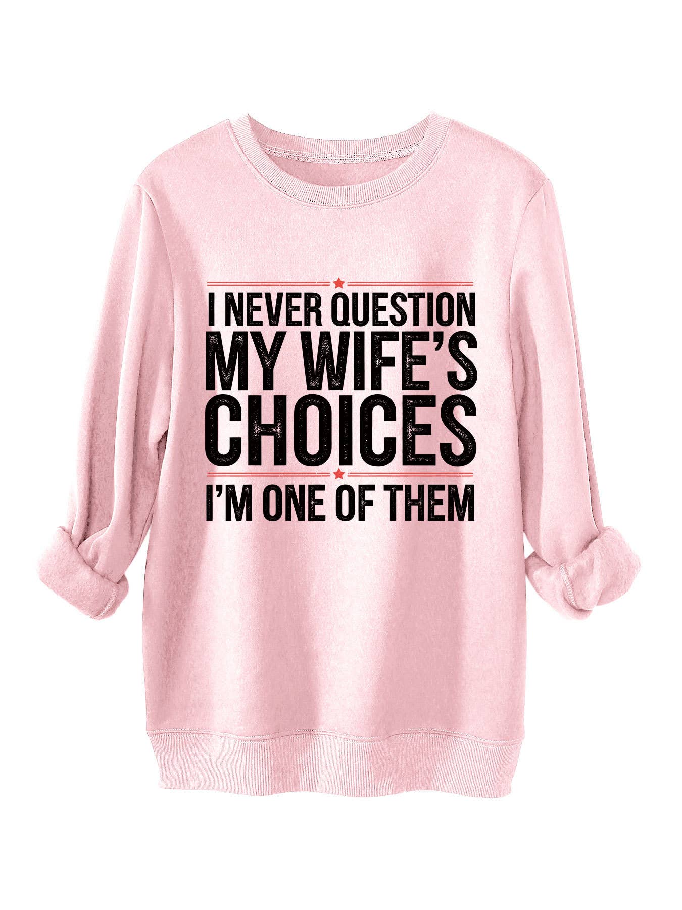 i never question printed thickened sweatshirt