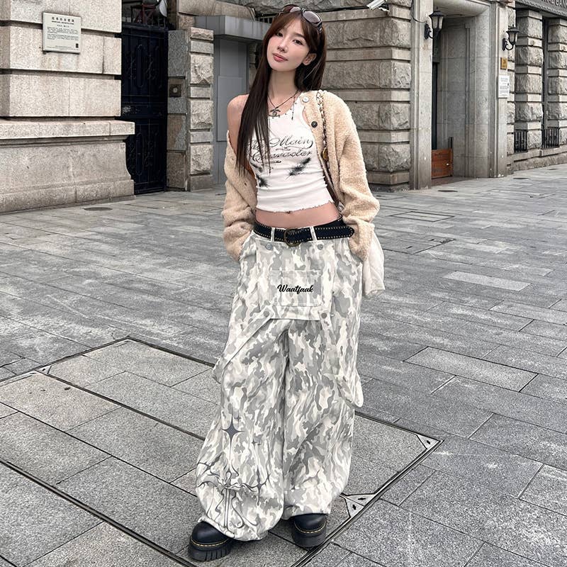 PERSONALITY STREAMERS STREET CHIC CAMO OVERALLS