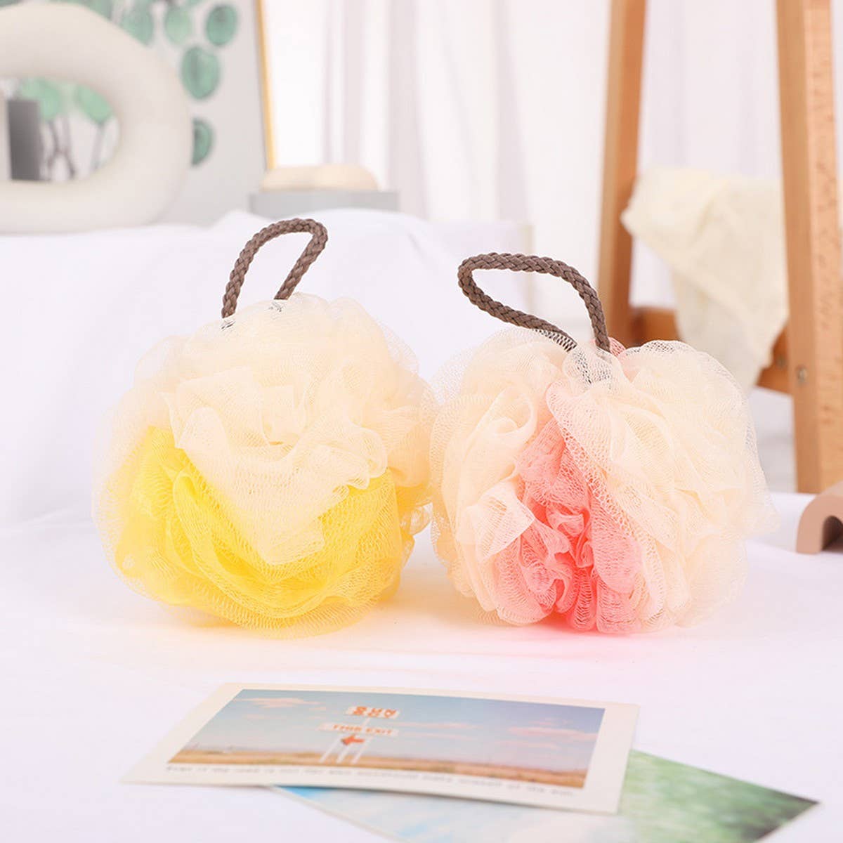 BATH POUF50G THREE-IN-ONE TWO-COLOR LARGE BATH POUF_CWMM3380