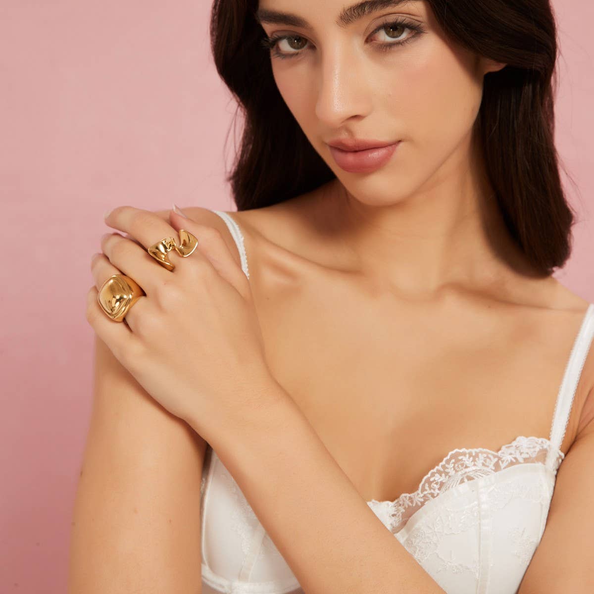 Irregular Stainless Steel Ring with Luxe Finish