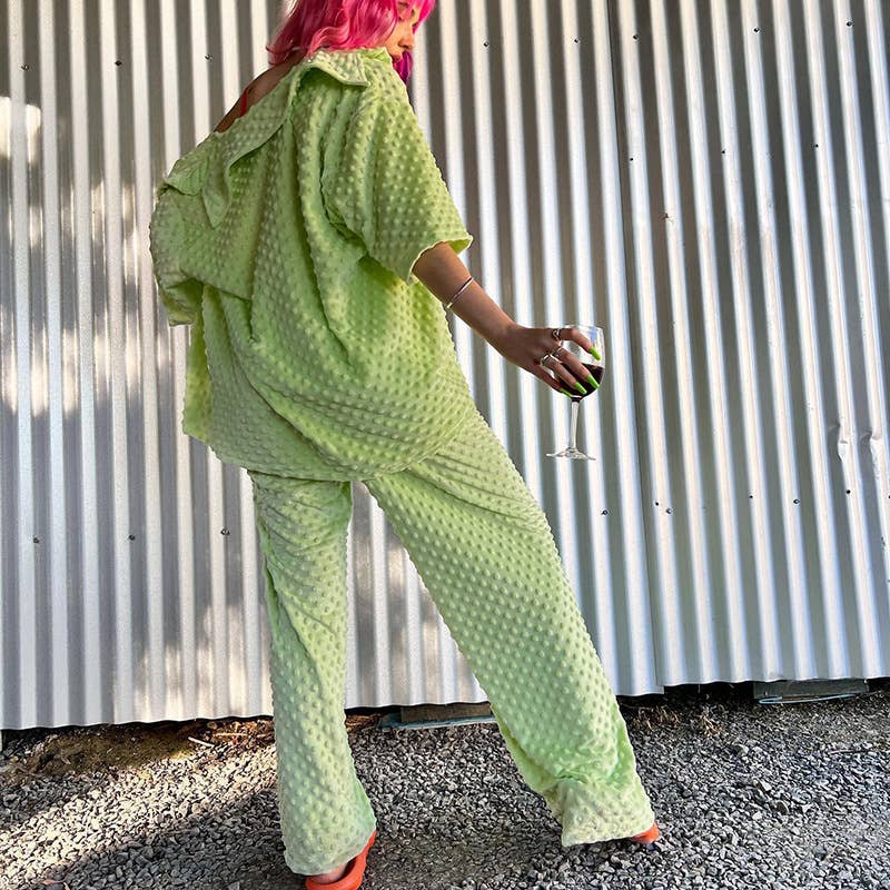 HIGH-WAISTED BAGGY BUBBLE STREET STYLE SLACKS