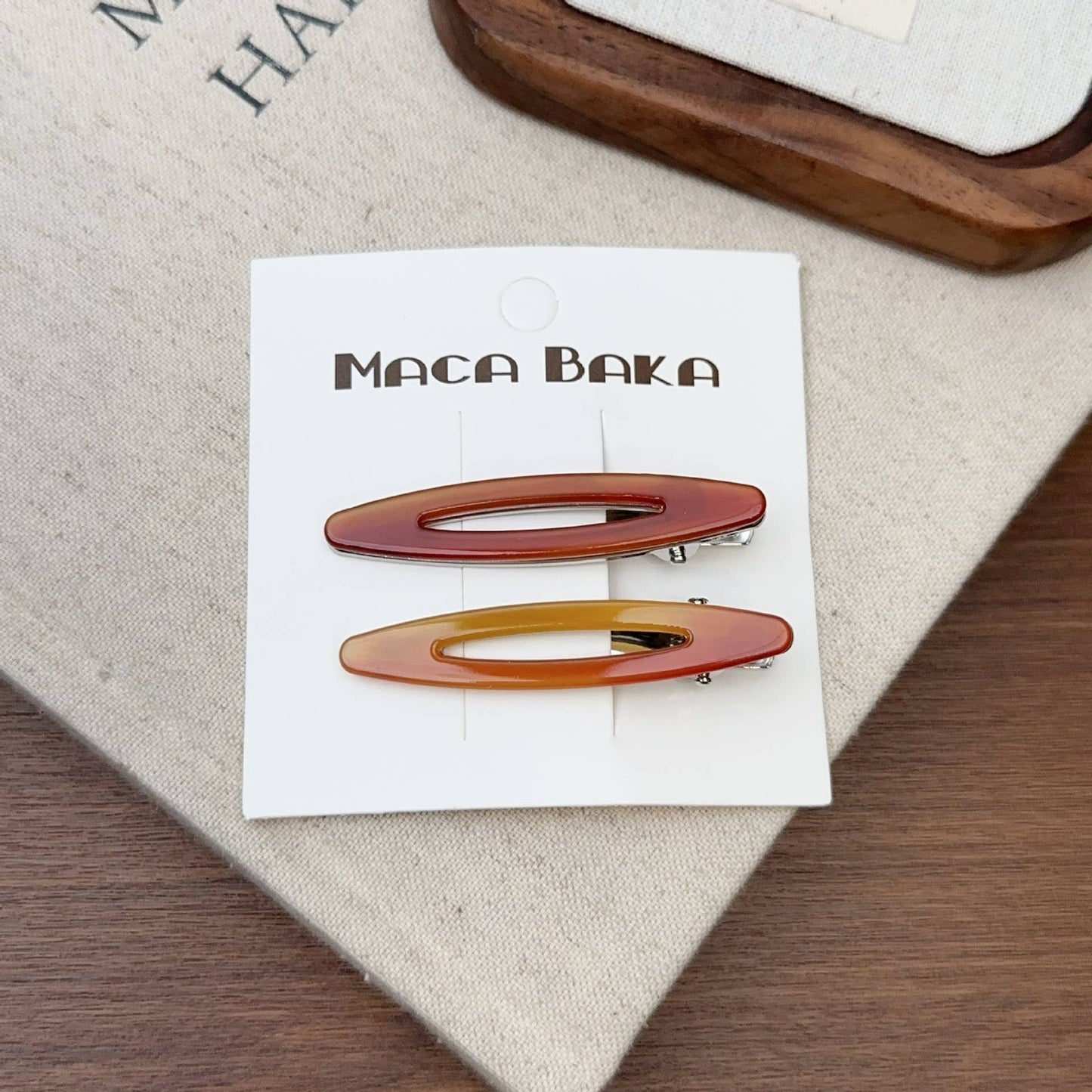 Small niche simple hollow willow acetic acid metal hairpin