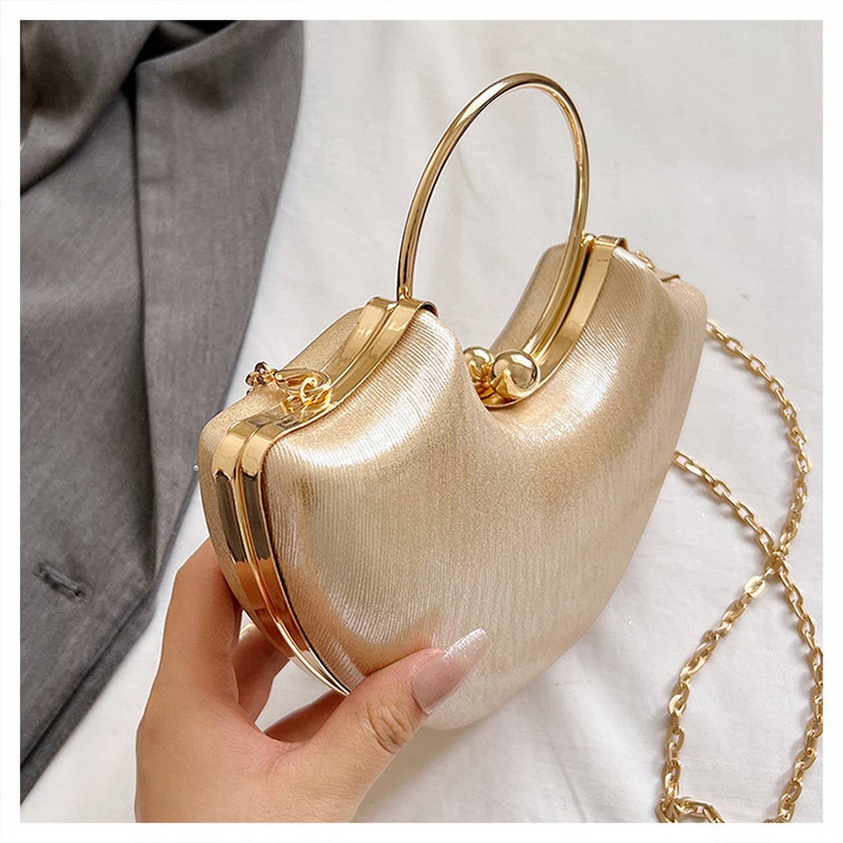 FINE GLITTER LADY EVENING BAG CHAIN CLUTCH BAG_CWAB3242