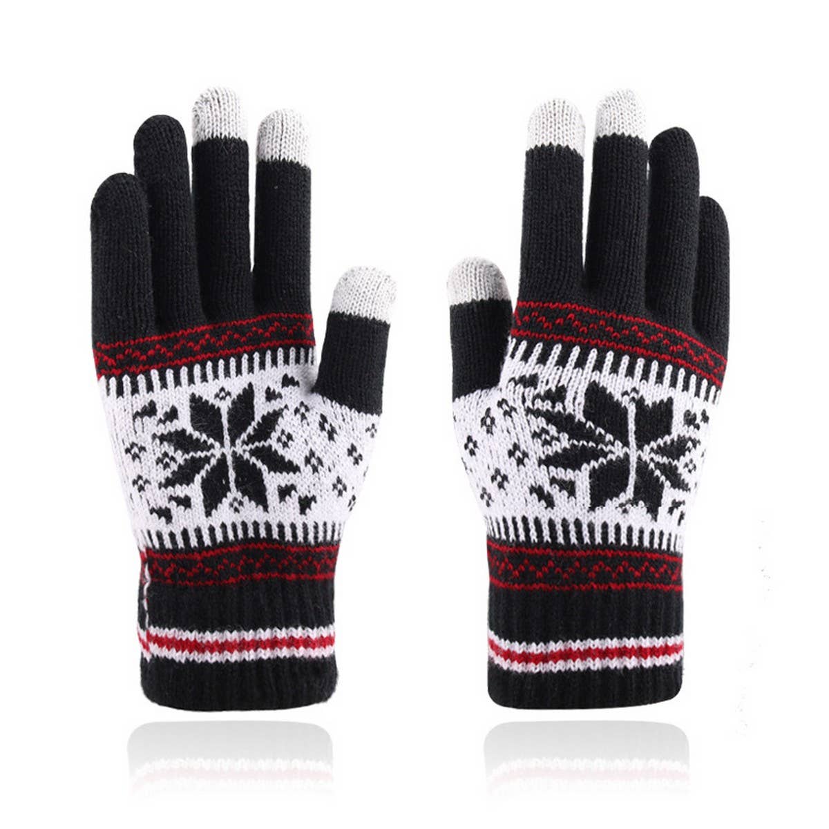 ADULT FASHION SNOWFLAKE KNITTED WARM GLOVES_CWAG0225