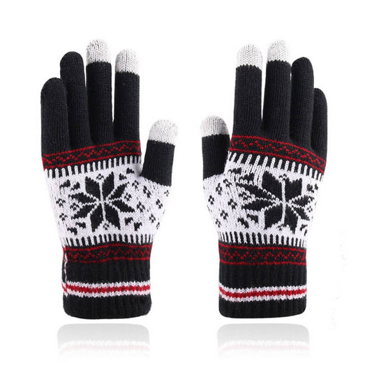 ADULT FASHION SNOWFLAKE KNITTED WARM GLOVES_CWAG0225
