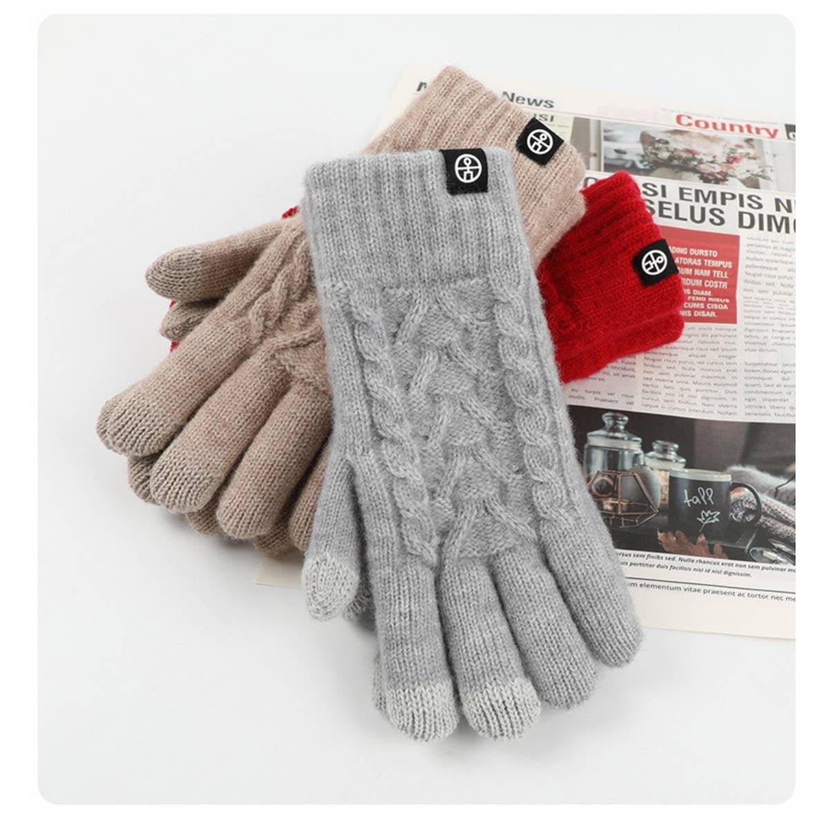 WINTER SOLID COLOR TOUCH SCREEN KNITTED GLOVES_CWAG0411