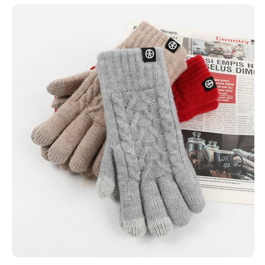 WINTER SOLID COLOR TOUCH SCREEN KNITTED GLOVES_CWAG0411